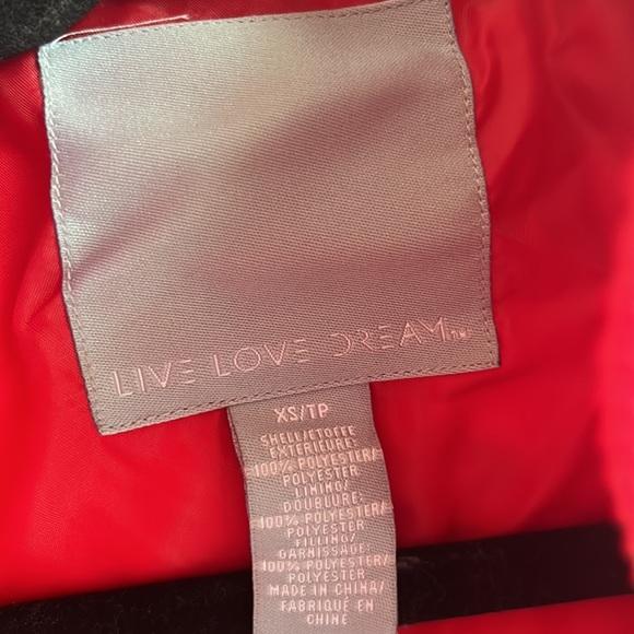Live Love Dream Red Puffer Jacket, Women's Extra Small - Picture 5 of 9